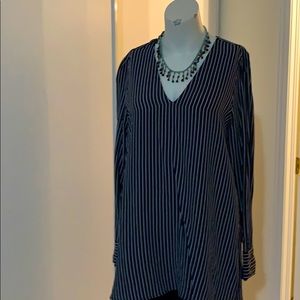 Massimo Dutti strip blue blouse